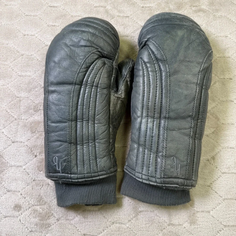 VTG Hot Fingers Mittens Gloves Womens Sz M Blue 80s Winter Ski WORN‎